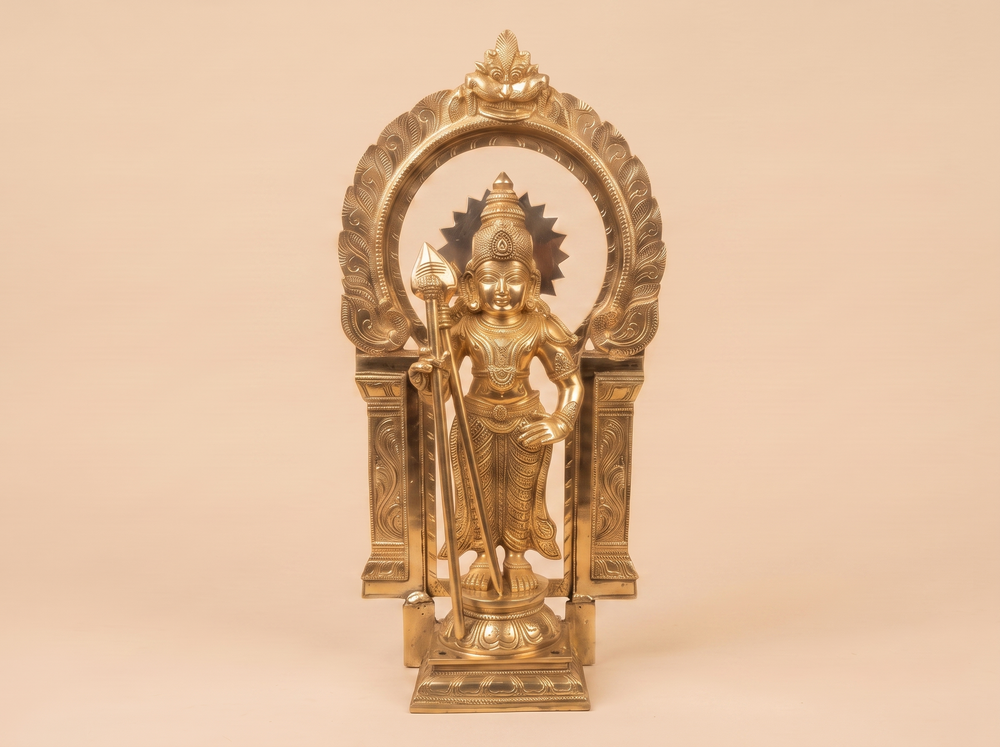 Final patina work, selective polishing, and temple installation