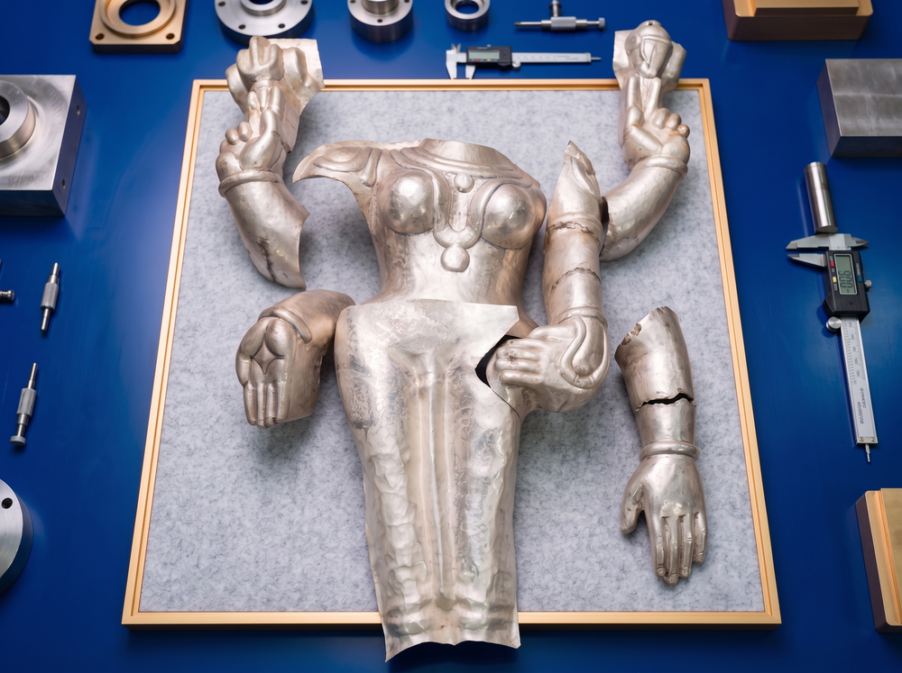 Hand-sculpting and intricate protective iconographic detailing