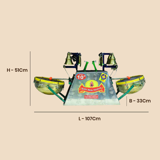 Raja Melathalam Double Drum 10" DD for Temple Processions
