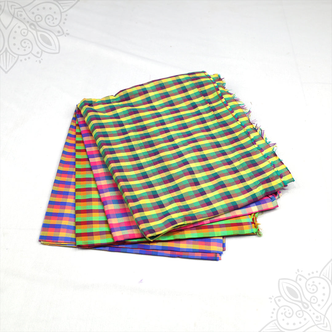 Blose Material 1 metre Checked Multicolour