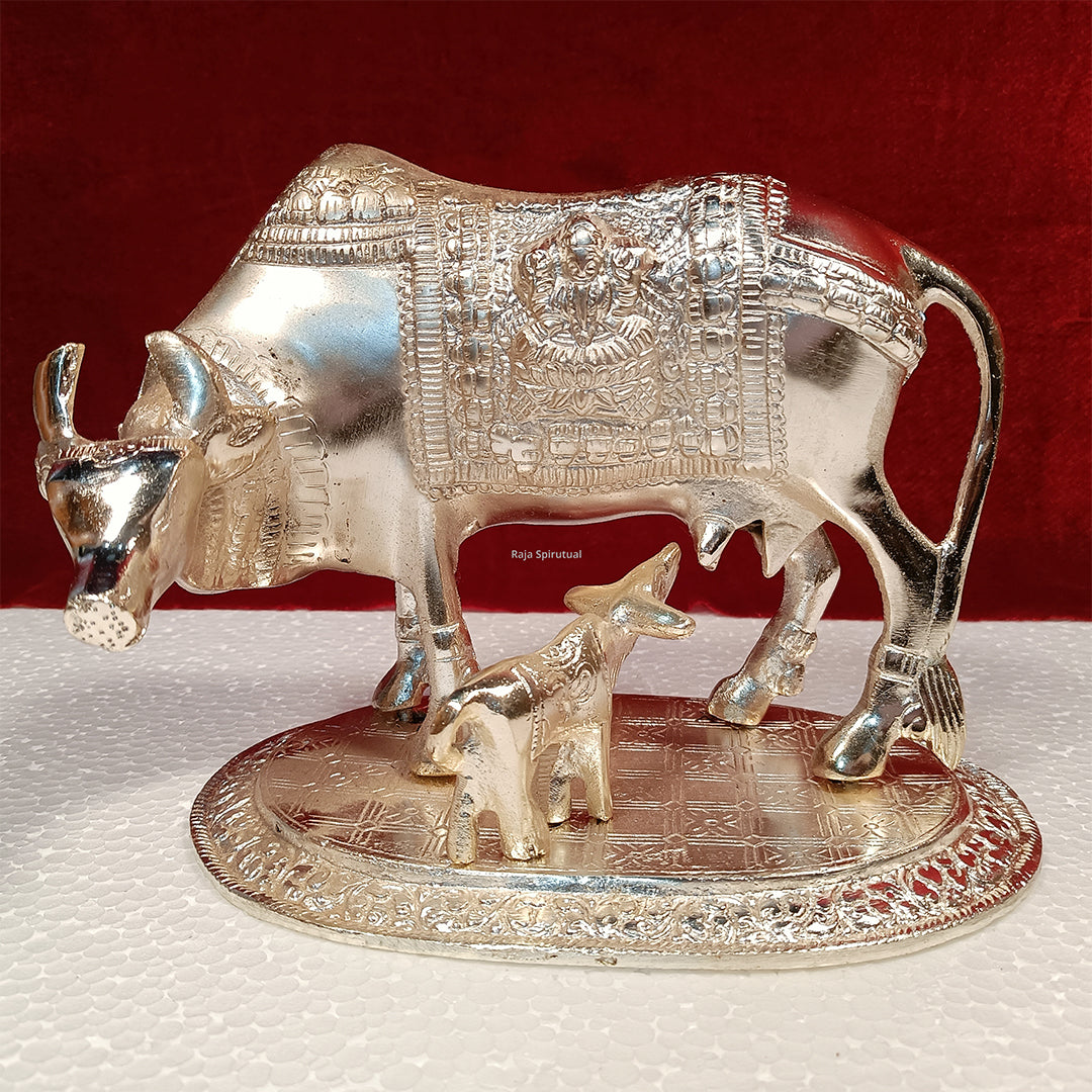 White Metal Cow and Calf