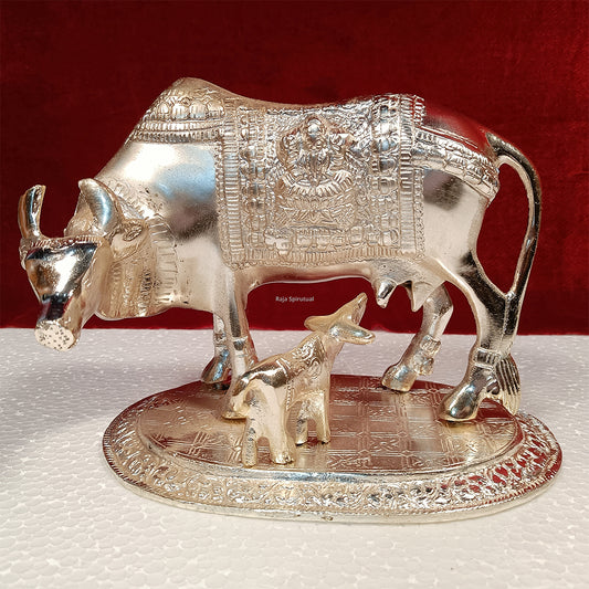 White Metal Cow and Calf