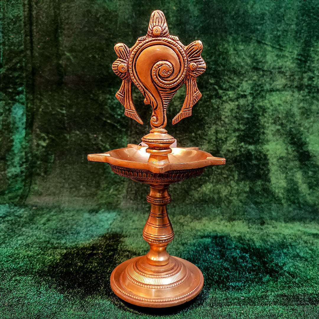 Fancy Antique Sangu Vilaku 5 Face for Puja