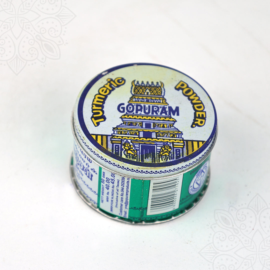Gopuram Manjal Powder Box for Daily Puja Rituals