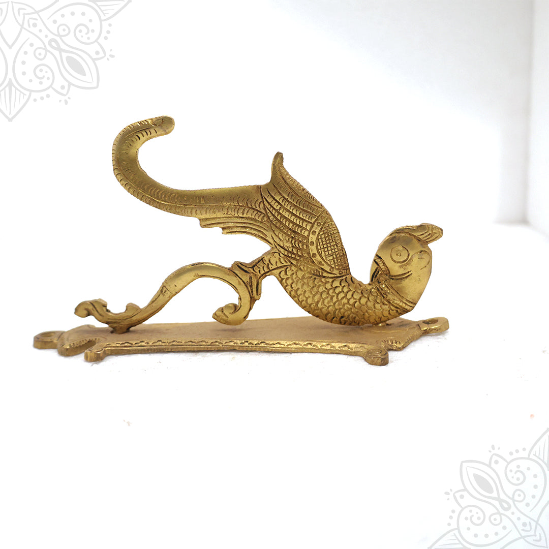 Single Hanging Brass Parrot Decor for Puja Decor