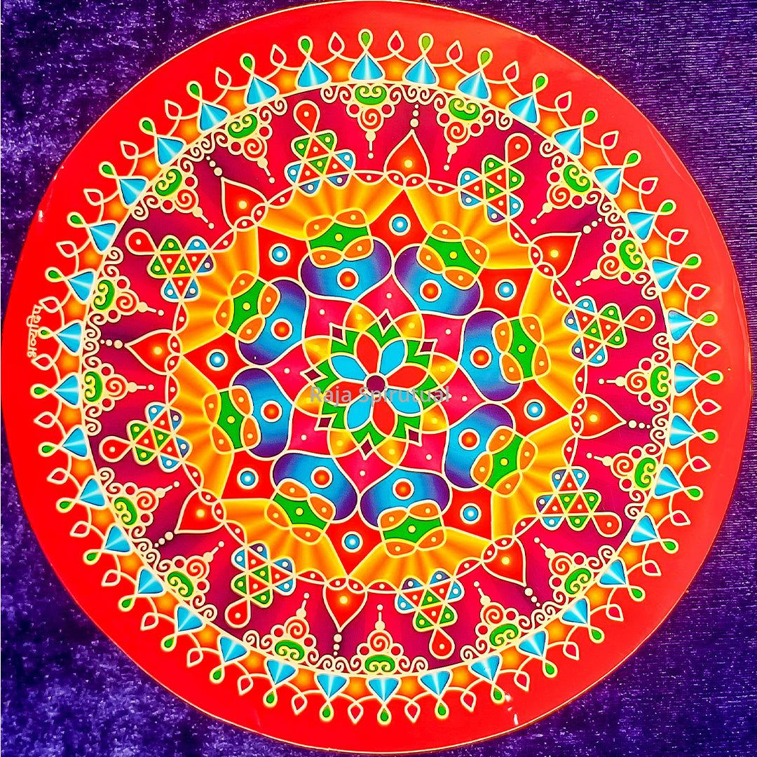 Kolam Sticker Big - Round Red