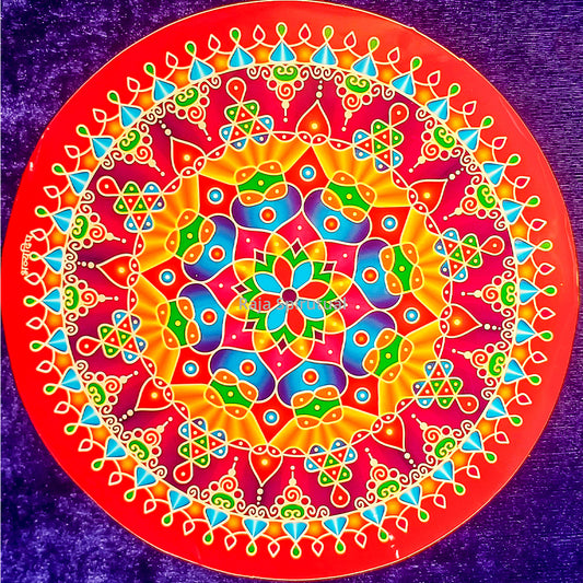 Kolam Sticker Big - Round Red