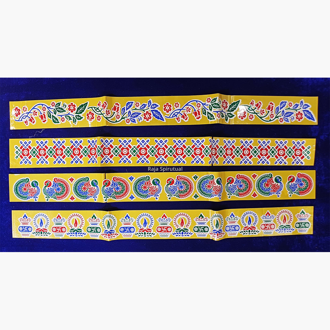 Kolam Sticker Border - Yellow