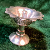 White Metal Lotus Deepam Lamp