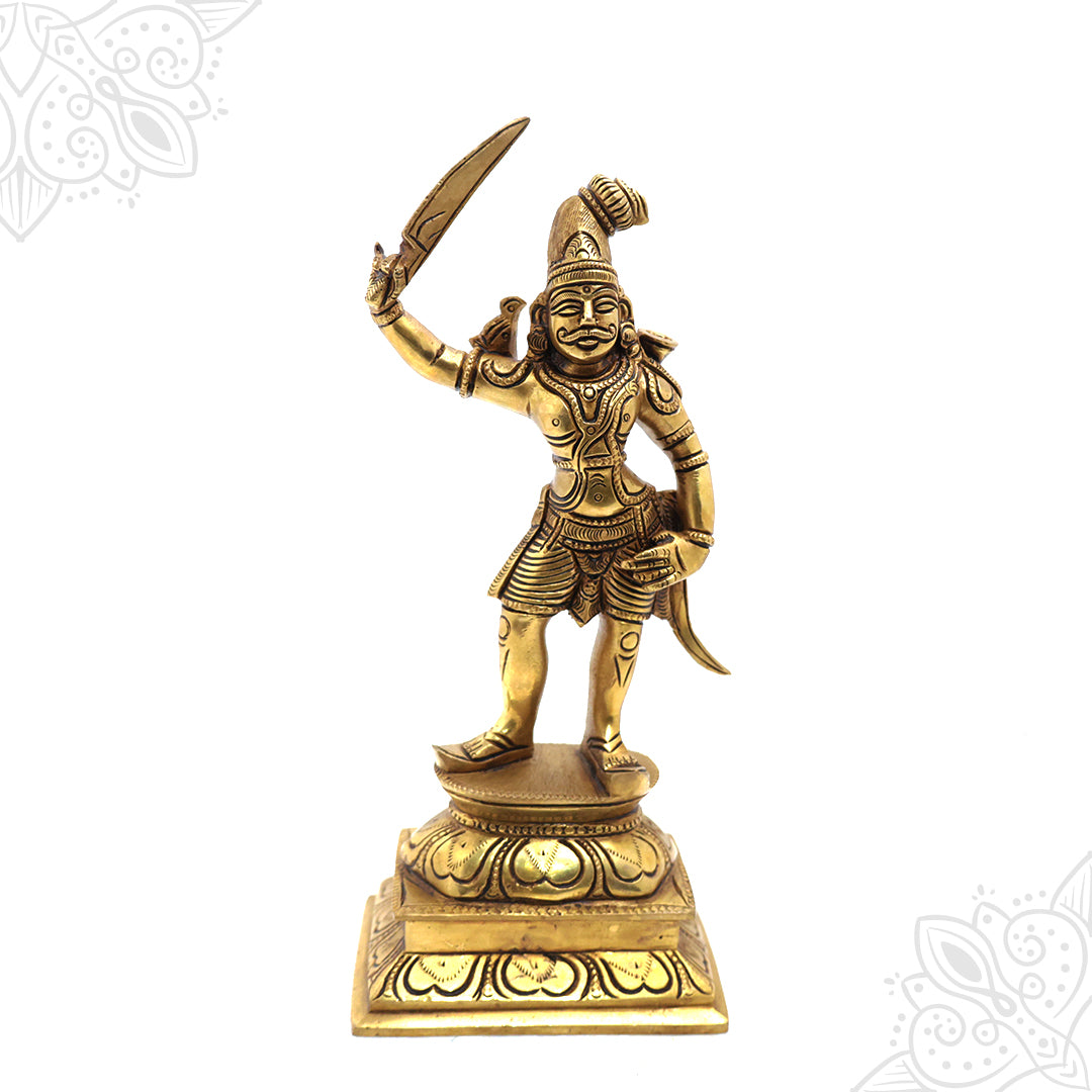 Madurai Veeran Brass Statue for Protection