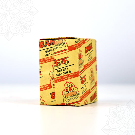 Matchbox No. 2 displayed for lighting lamps, incense and other traditional puja items.