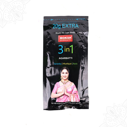 Moksh 3-in-1 Packet Agarbatti for Mixed Fragrances