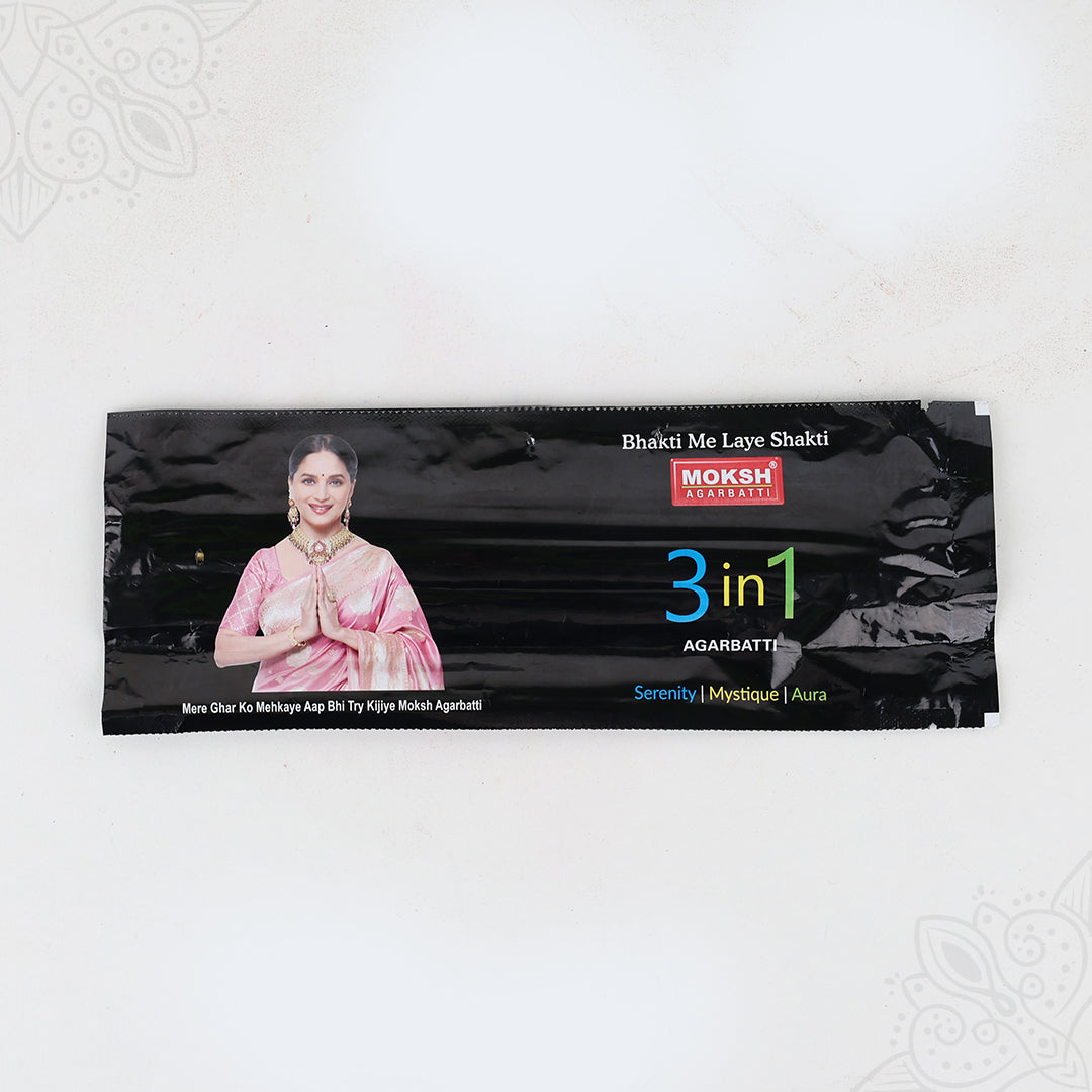 Moksh 3-in-1 Packet Agarbatti for Mixed Fragrances