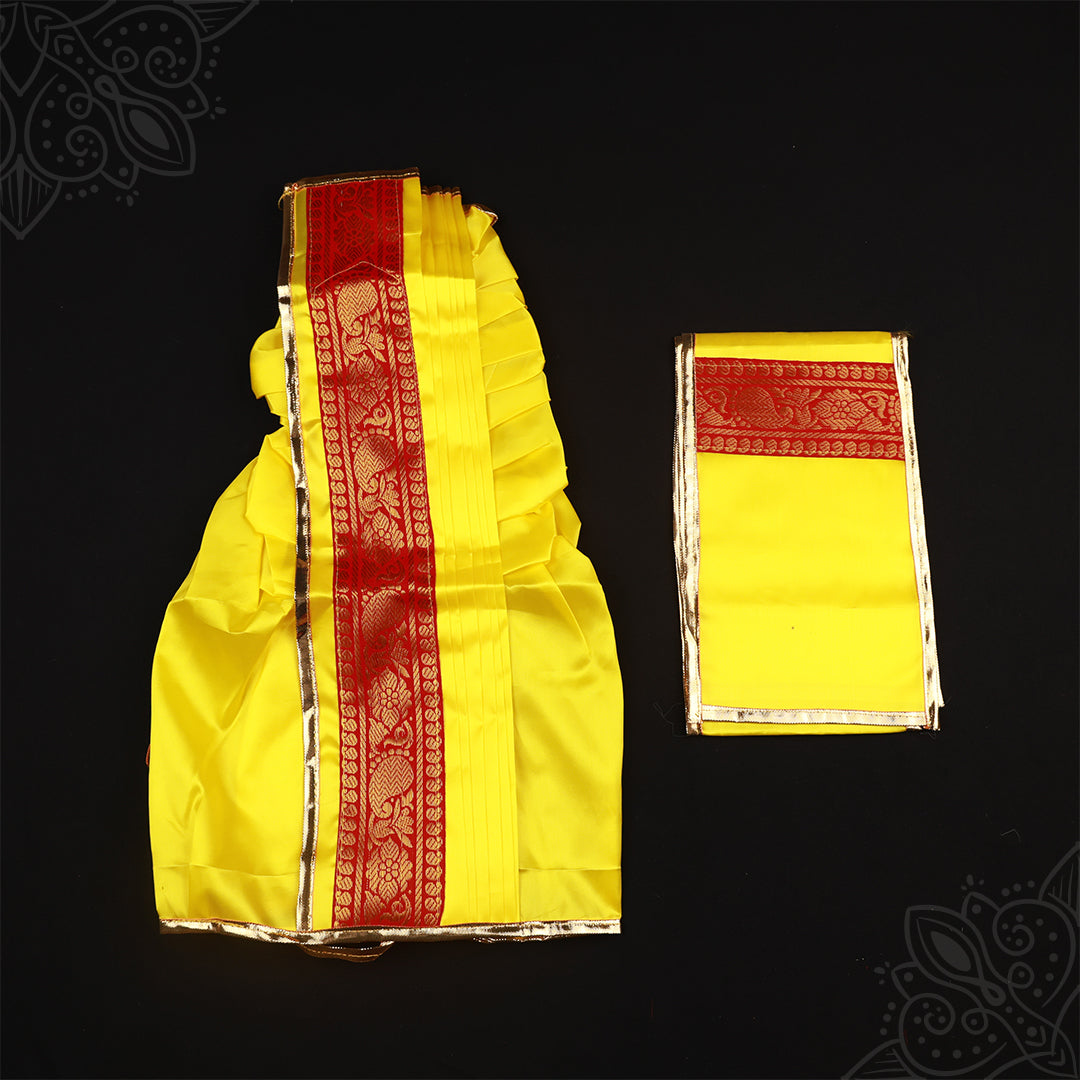 30 inch panchakatcham with white fabric and traditional decorative border