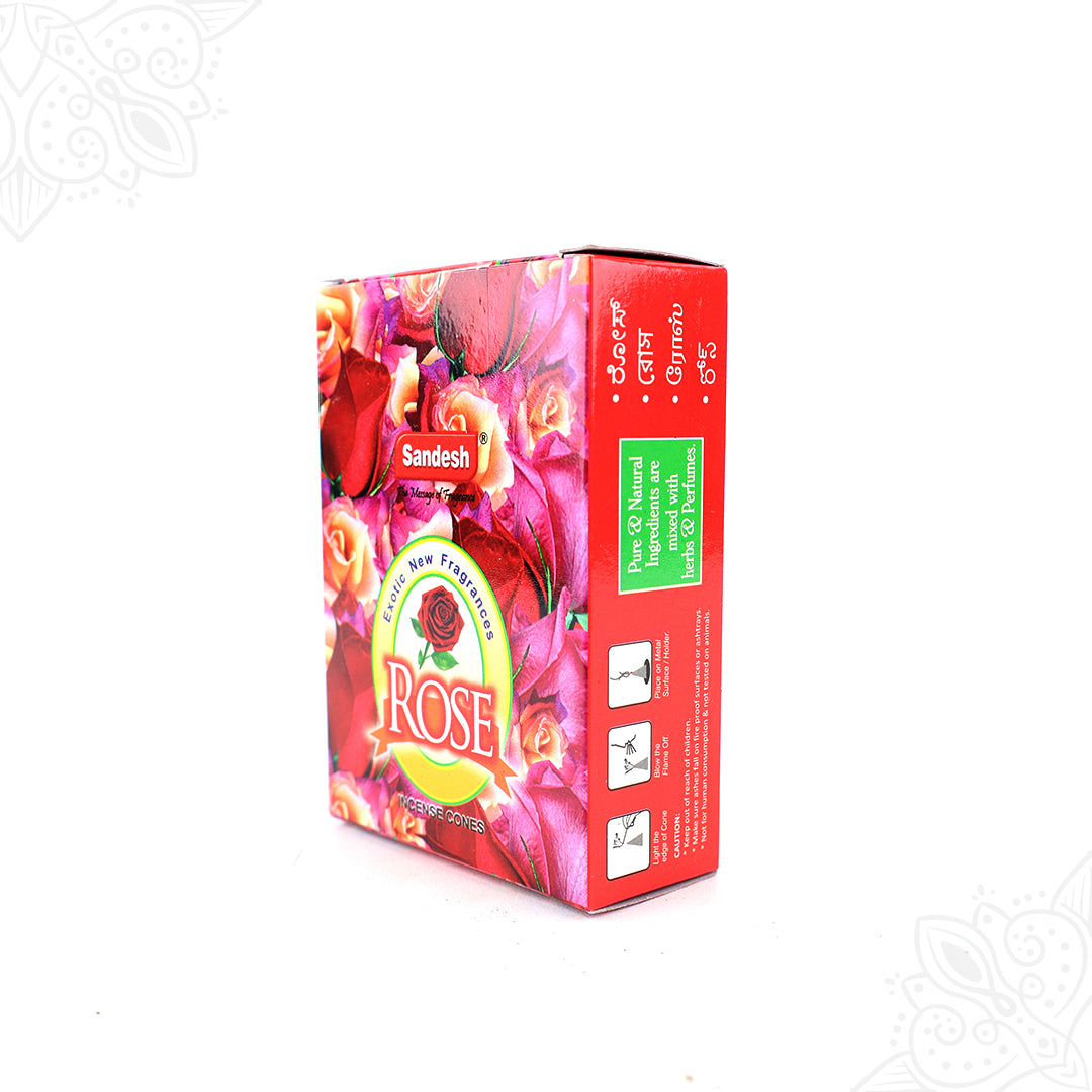 Sandesh Rose Sambrani Cones for Floral Aroma