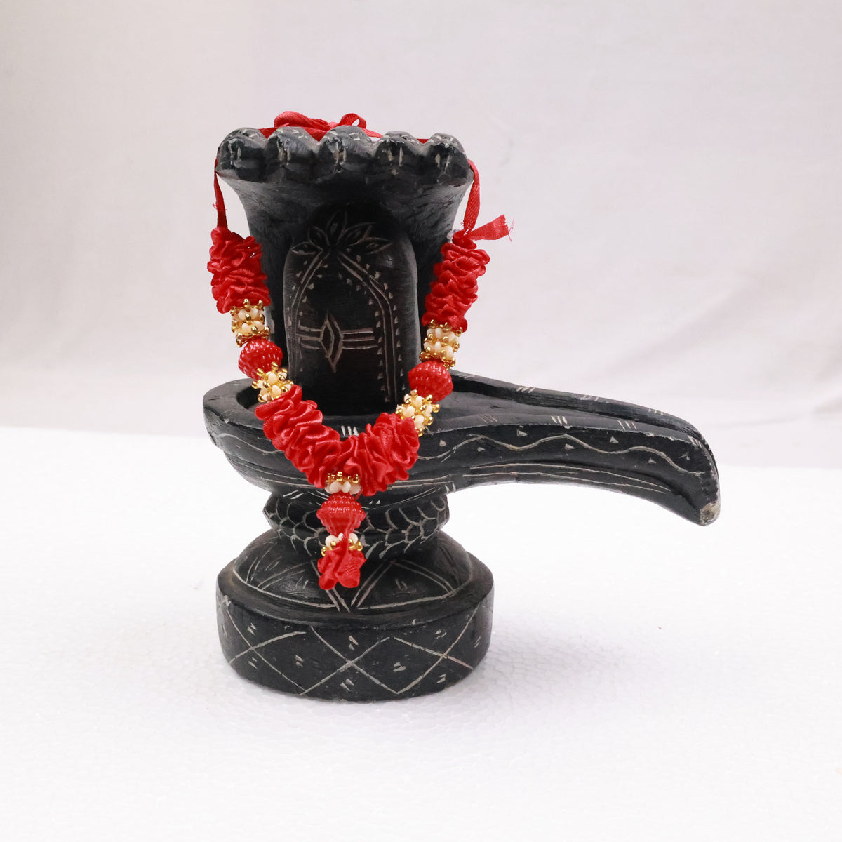 Satin Malai 5inch Red for Deity Alankaram