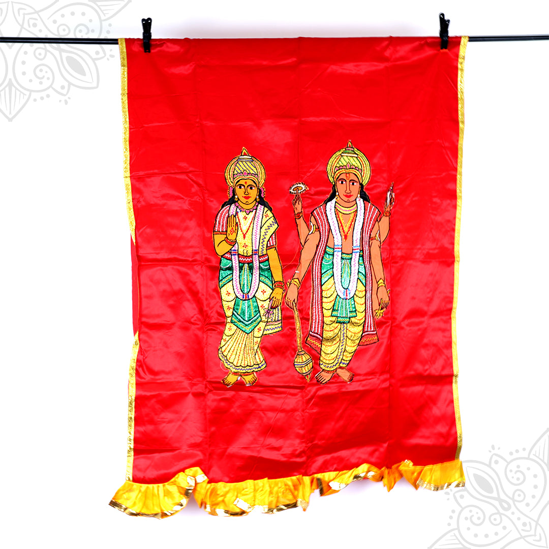 Screen Cloth Perumal with Lakshmi for Home Worship