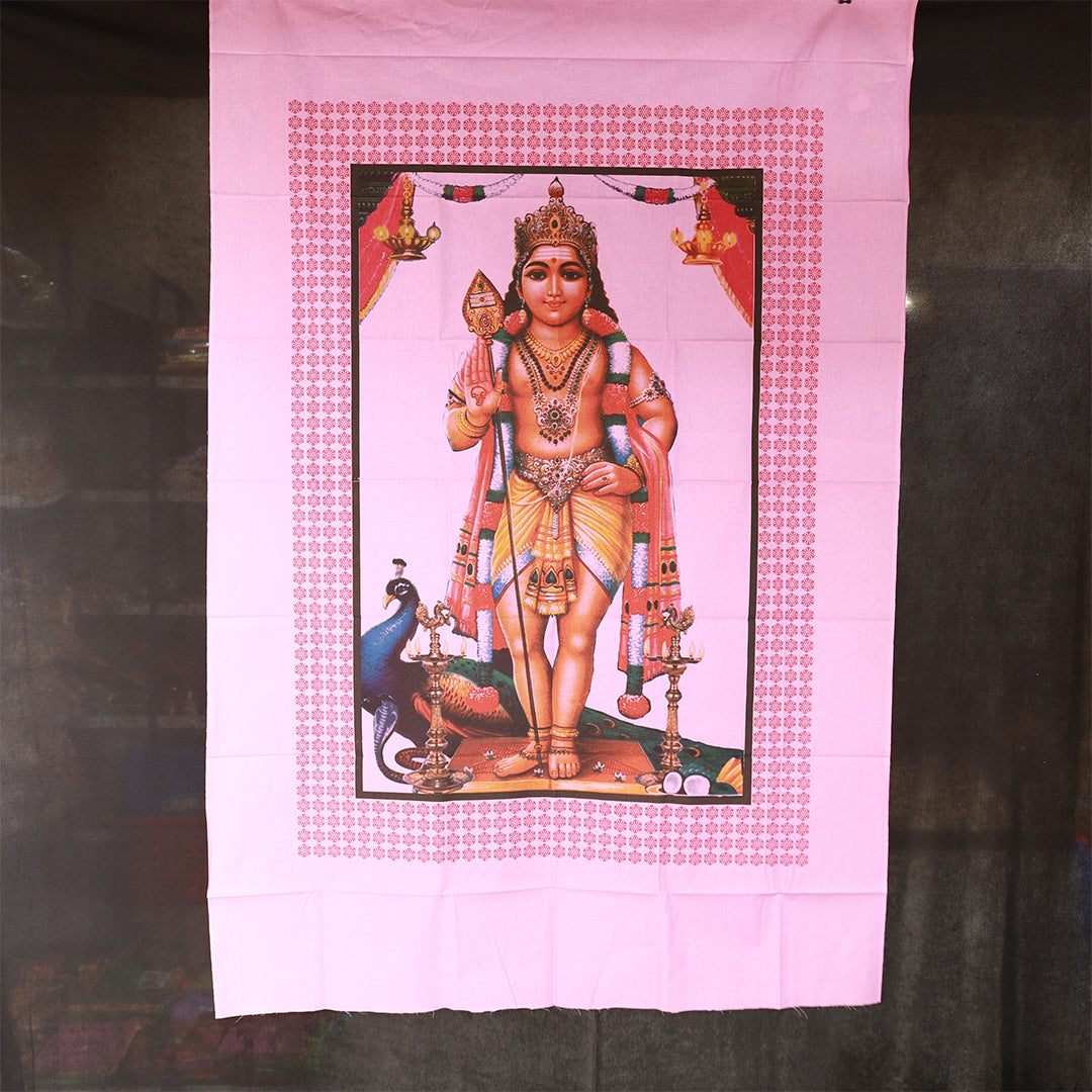 Screen Cloth Murugar for Temple Backdrop