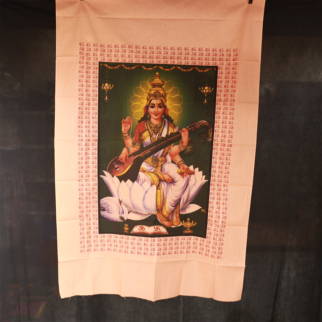 Screen Cloth Saraswathi for Puja Mandapam Decoration