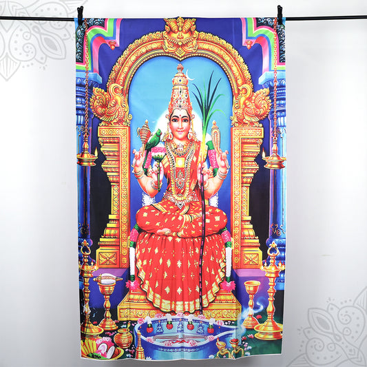 Screen Cloth Kamatchi Amman Printed 6*4 for Temple Festival Decorations