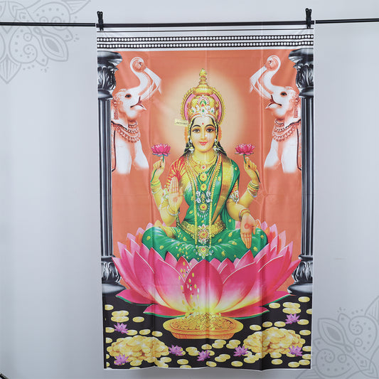 Screen Cloth Lakshmi Amman Printed 6*4 for Temple Festival Decorations