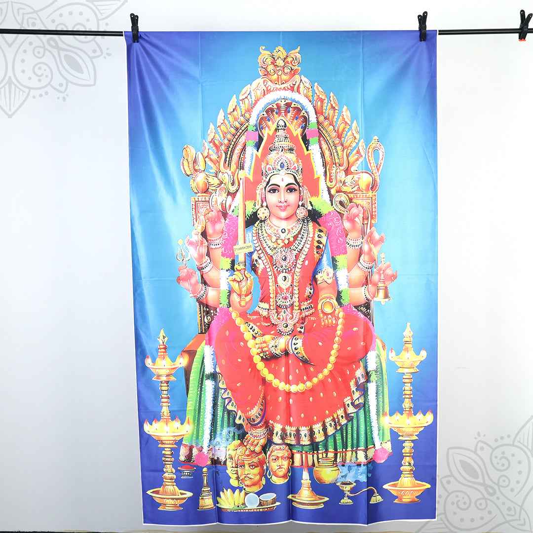 Screen Cloth Mariyamman Printed 6*4 for Temple Festival Decorations