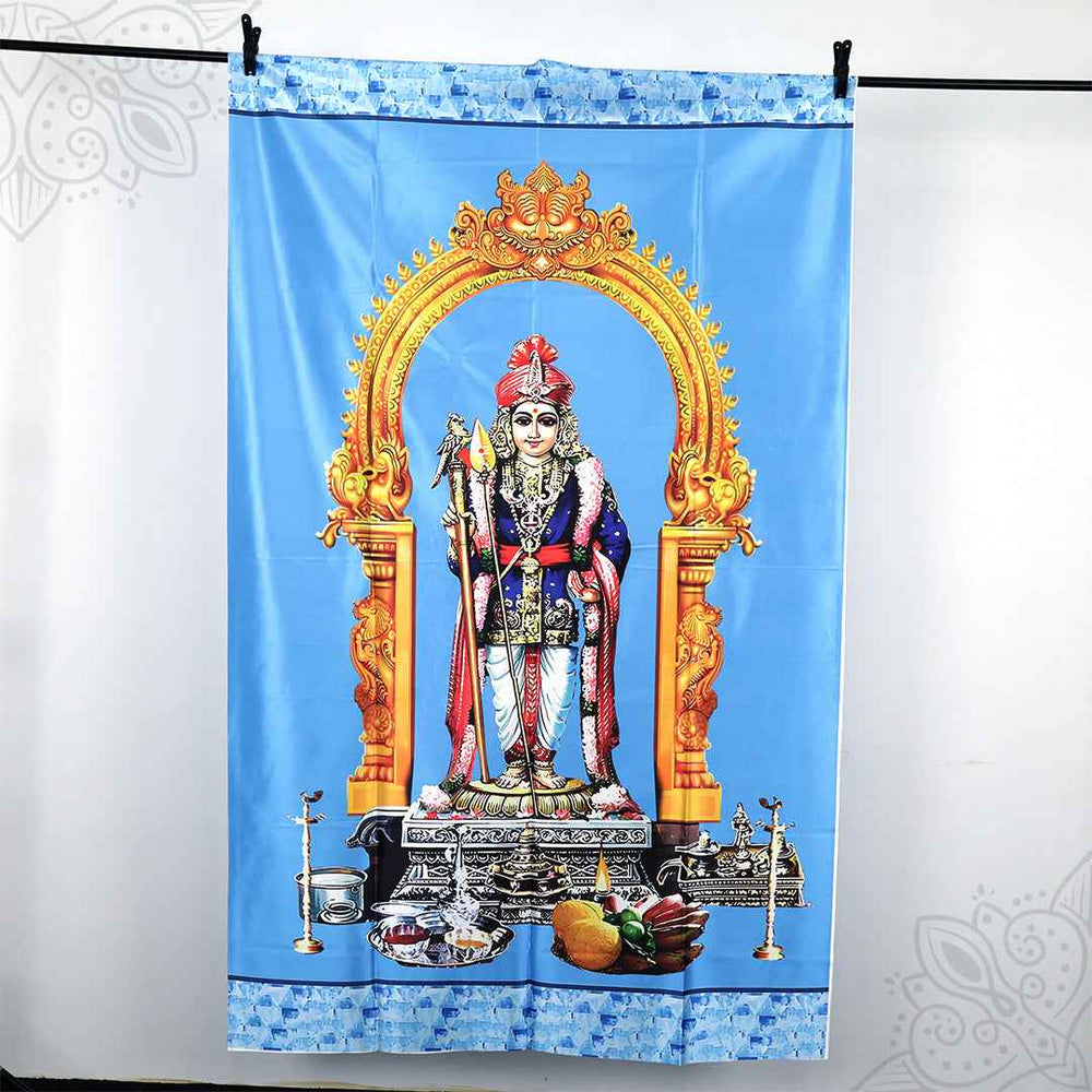 Screen Cloth Raja Murugar Printed 6*4 for Temple Festival Decorations