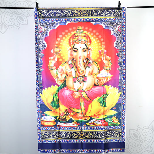 Screen Cloth Vinayagar Amman Printed 6*4 for Temple Festival Decorations