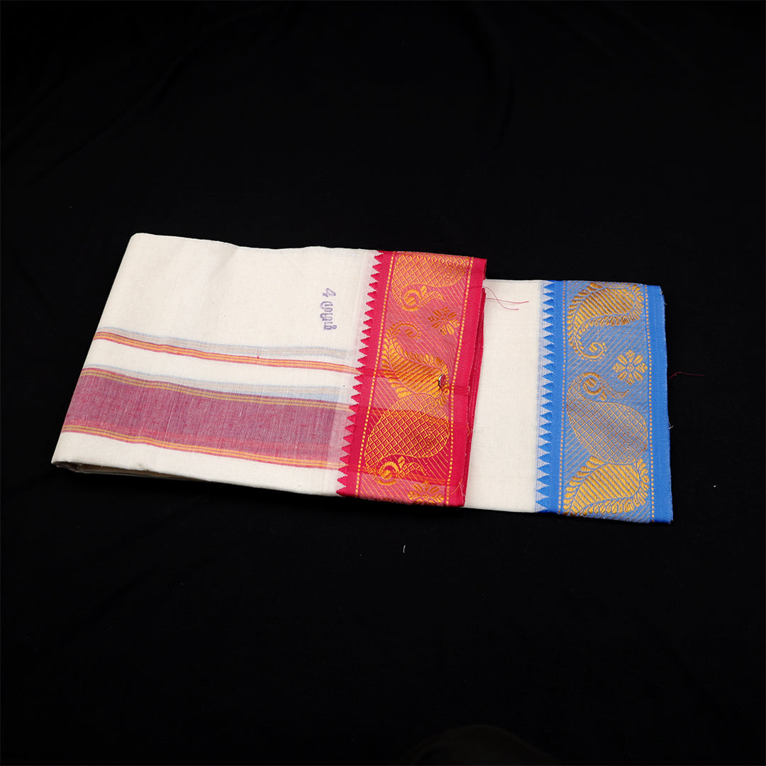 Vesti 4 muzham Jacquard - Blue with Rose