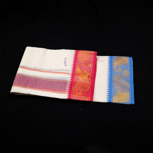 Vesti 4 muzham Jacquard - Blue with Rose