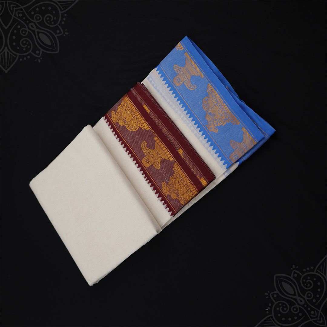 Vesti 9 x 5 - Jacquard - Shivalingam with Nandhi Border