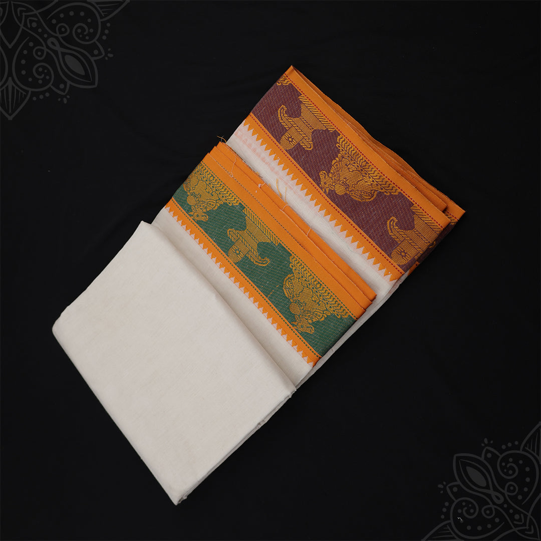 Vesti 9 x 5 - Jacquard - Shivalingam with Nandhi Border