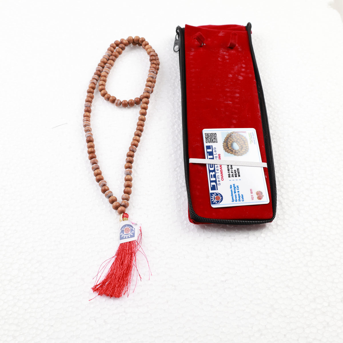 White Sandal Malai With Certificate for Worship