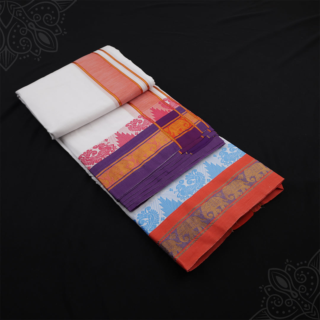 White Vesti 9 x 5 - Peacock Border